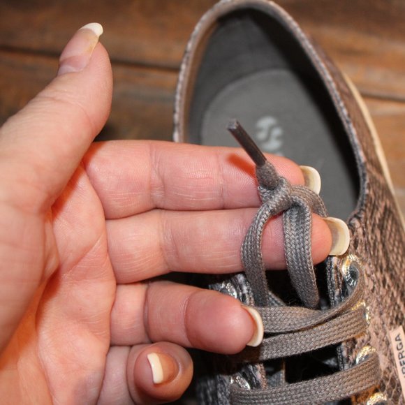 Superga Fantasia Grey Snake Print Womens Sneakers 8.5 New - Picture 10 of 11